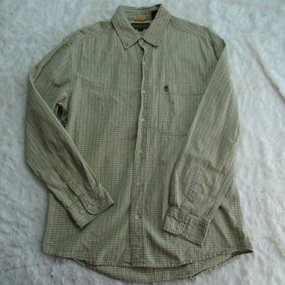 Timberland Olive Outdoors Button Down Shirt Medium
